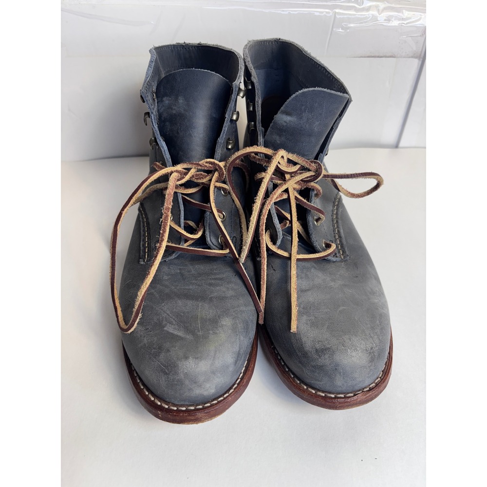 Wolverine 1000 Mile Blue Charcoal Leather Boots W990137 Mens 9D Made in USA